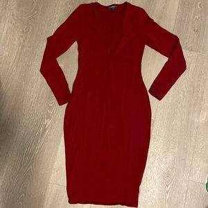 Like New Express Long Sleeve Dress | XS | Red